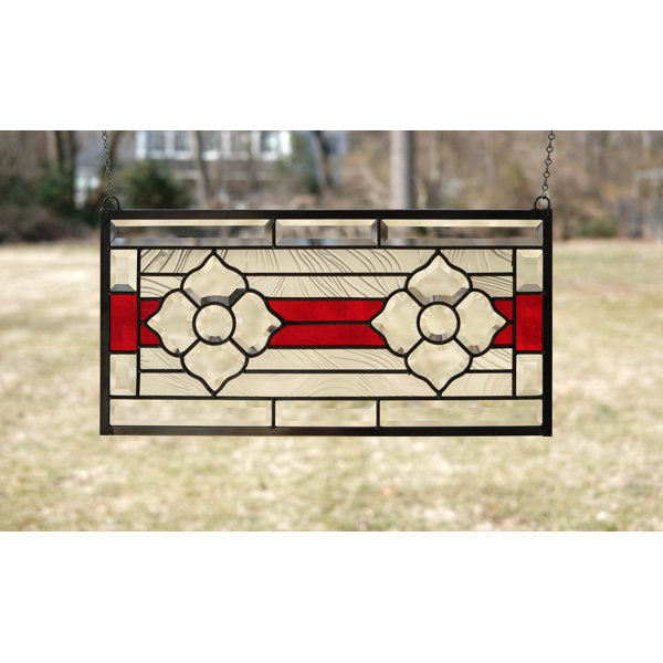 Astoria Grand Tiffany Style Stained Glass Clear Beveled Window Panel